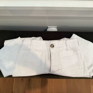 Colette cropped wide legged White Denim Jeans, size 28 by Maeve